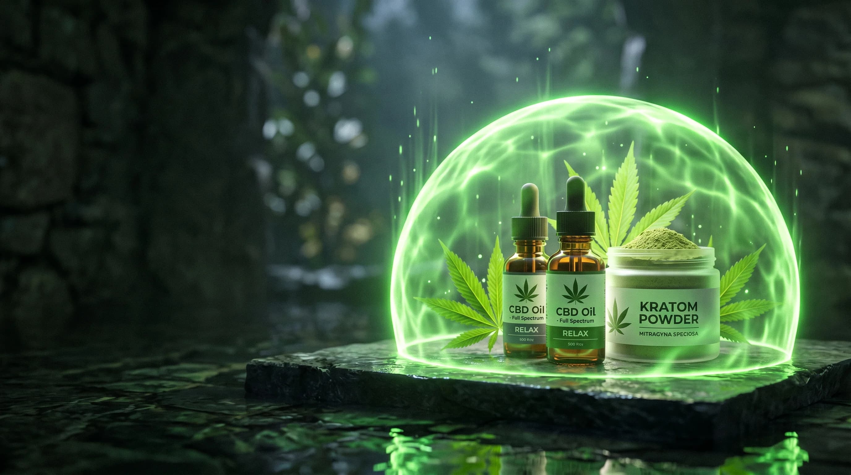 CBD a kratom produkty chráněné zeleným štítem - reklama na Metě, co nepadá